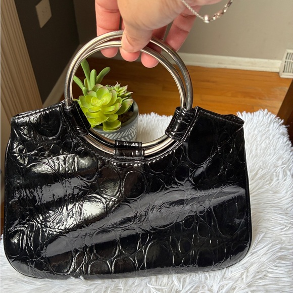 no brand Handbags - Black Croc-Embossed Handbag 🖤